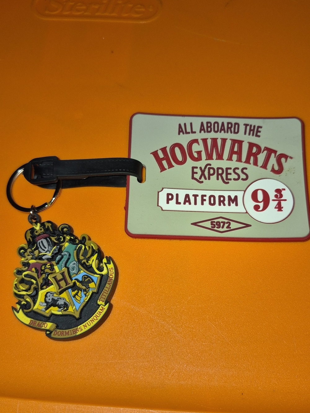 Warner Bros. Hogwarts Express Crest Keychain in Yellow, Red, Cream